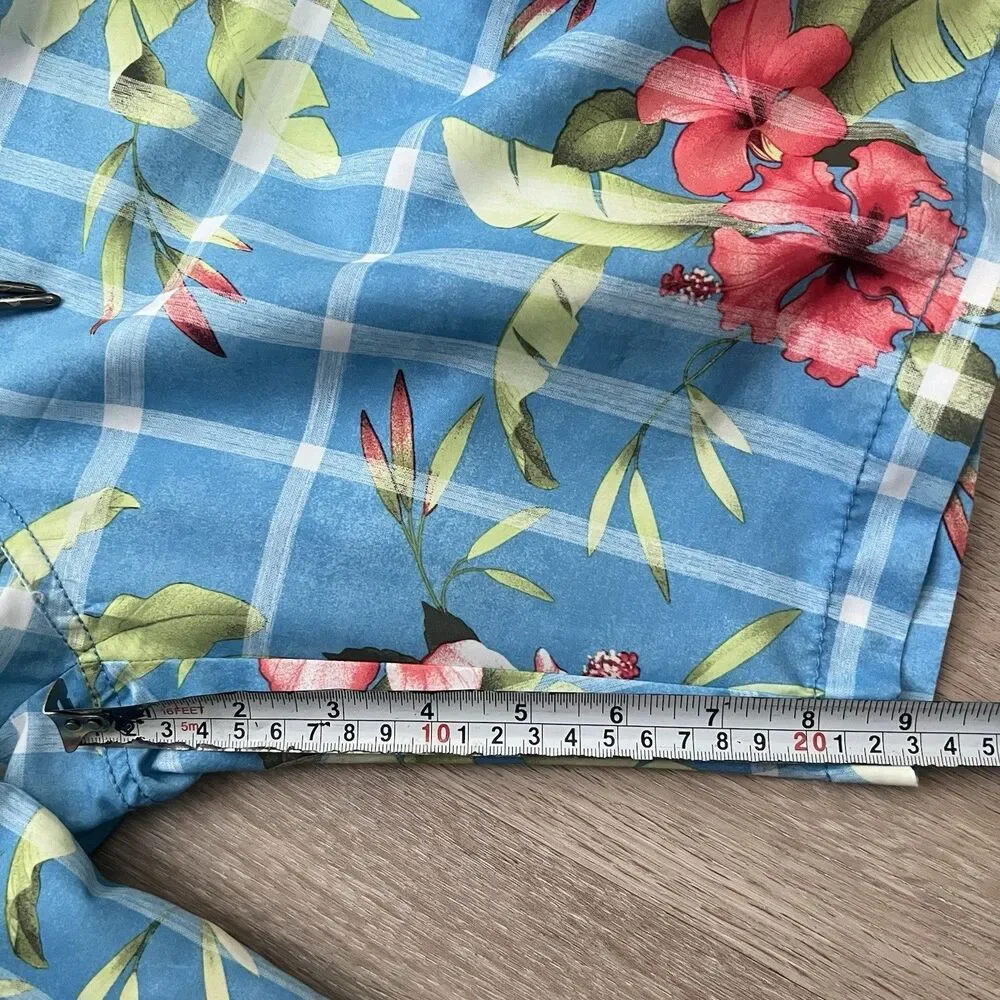 Tommy Bahama Board Shorts Swim Trunks Mens Size M Relax Blue Tropical Floral 9'